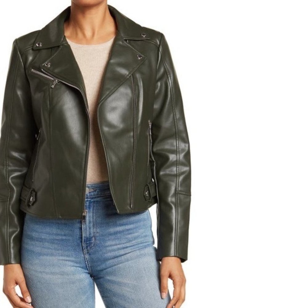 Sam Edelman zip up Faux Leather Moto Jacket